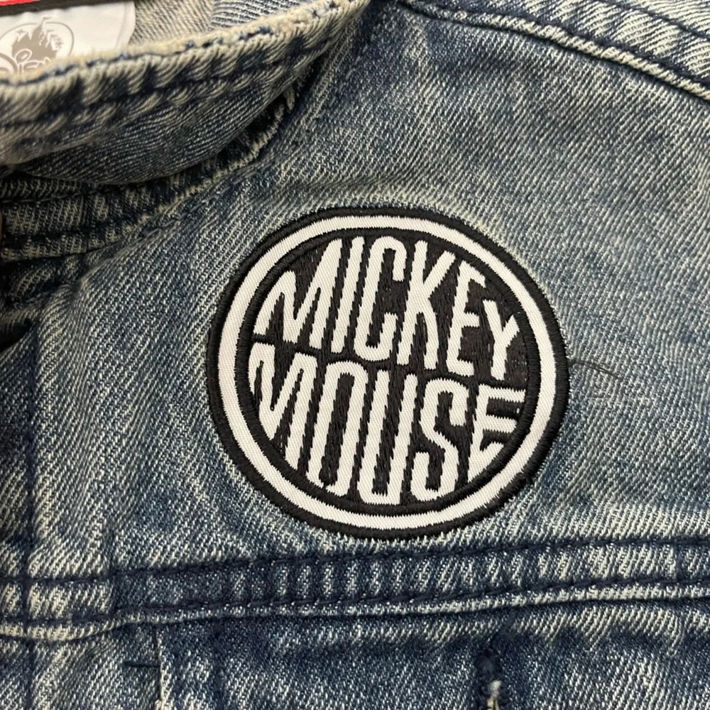 NWT Youth Disney Store Parks Mickey Mouse LEADER OF THE CLUB Denim Jacket Sz 5/6